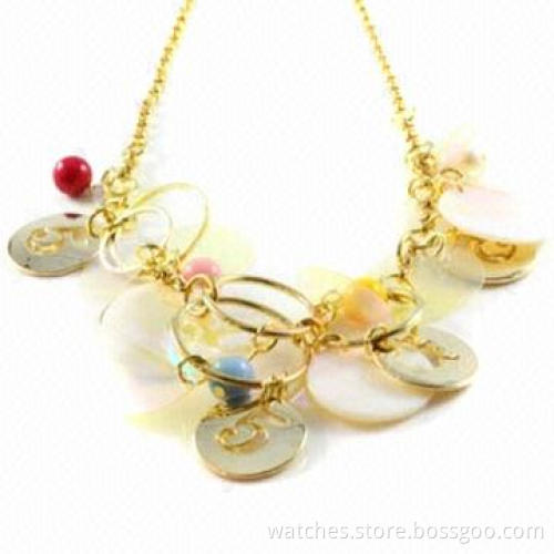 Fashionable Necklace for Women with Chrome Plating and Pendant, Made of Zinc Alloy, Unique Jewelry